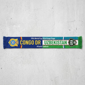 Global Soccer Event 2026 Congo DR Vs Uzbekistan Football Scarf Vibrant National Colors