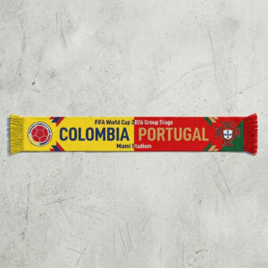 Global Soccer Event 2026 Colombia Vs Portugal Football Scarf Knit Fabric