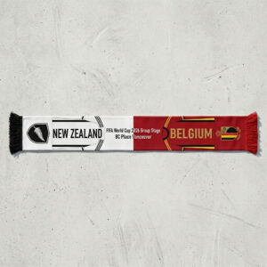 Global Soccer Event 2026 New Zealand Vs Belgium Football Scarf Split Design