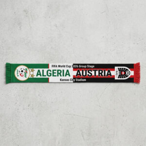 Global Soccer Event 2026 Algeria Vs Austria Football Scarf Split Design Fringe