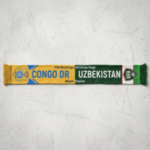 Global Soccer Event 2026 Congo DR Vs Uzbekistan Football Scarf Classic Fan Memorabilia