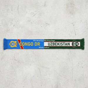 Global Soccer Event 2026 Congo DR Vs Uzbekistan Football Scarf Team Crests