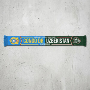Global Soccer Event 2026 Congo DR Vs Uzbekistan Football Scarf Dual Color Fringe