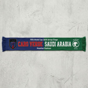 Global Soccer Event 2026 Cabo Verde Vs Saudi Arabia Football Scarf Gameday Knit