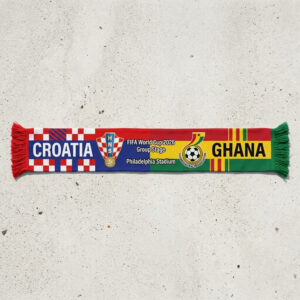 Global Soccer Event 2026 Croatia Vs Ghana Football Scarf Bold Typography Design