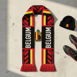 Global Soccer Event 2026 Belgium Scarf Dual Lion Pattern