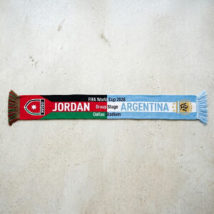 Global Soccer Event 2026 Jordan Vs Argentina Football Scarf Dual Color Fringe