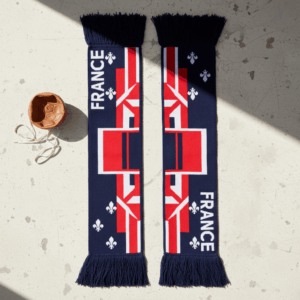 Global Soccer Event 2026 France Scarf Fringed Knit Edge