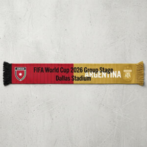 Global Soccer Event 2026 Jordan Vs Argentina Football Scarf Premium Knit Material