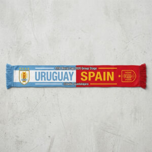 Global Soccer Event 2026 Uruguay Vs Spain Football Scarf Dual Fringe