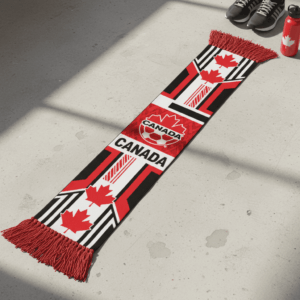 Global Soccer Event 2026 Canada Scarf Abstract Wave Motif