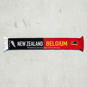 Global Soccer Event 2026 New Zealand Vs Belgium Football Scarf Bold Typography