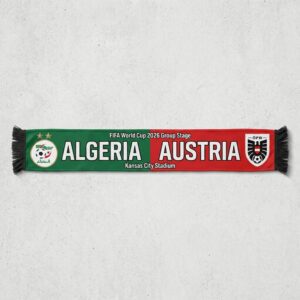 Global Soccer Event 2026 Algeria Vs Austria Football Scarf Unique Graphic Pattern