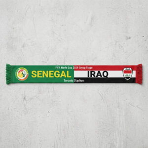 Global Soccer Event 2026 Senegal Vs Iraq Football Scarf Matchday Souvenir