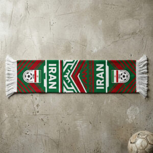 Global Soccer Event 2026 Iran Scarf Symmetric Badge Layout
