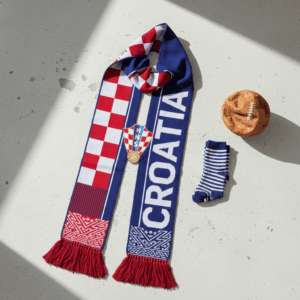 Global Soccer Event 2026 Croatia Scarf Symmetrical Crest Layout