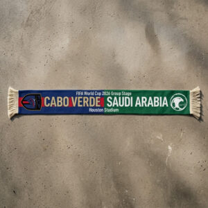 Global Soccer Event 2026 Cabo Verde Vs Saudi Arabia Football Scarf Bold Typography