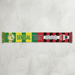 Global Soccer Event 2026 Senegal Vs Iraq Football Scarf Vibrant Colors