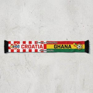 Global Soccer Event 2026 Croatia Vs Ghana Football Scarf Knit Material