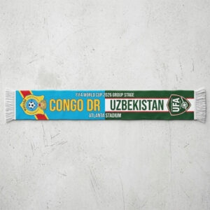 Global Soccer Event 2026 Congo DR Vs Uzbekistan Football Scarf Unique Graphic Pattern
