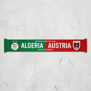 Global Soccer Event 2026 Algeria Vs Austria Football Scarf Bold Typography Print
