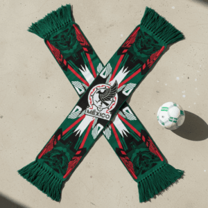 Mexico Scarf Global Soccer Event 2026 With Vibrant Green Tassel Accent