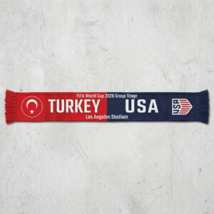 Global Soccer Event 2026 Turkey Vs USA Football Scarf Los Angeles Edition