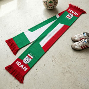 Global Soccer Event 2026 Iran Scarf Classic White Fringe