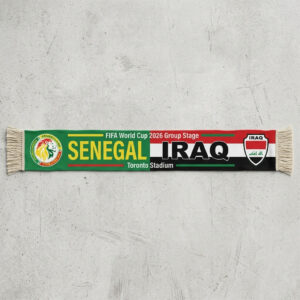 Global Soccer Event 2026 Senegal Vs Iraq Football Scarf Fan Apparel