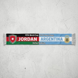 Global Soccer Event 2026 Jordan Vs Argentina Football Scarf Group Stage Souvenir