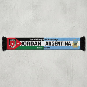 Global Soccer Event 2026 Jordan Vs Argentina Football Scarf Vibrant Match Day