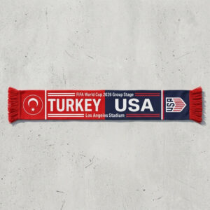 Global Soccer Event 2026 Turkey Vs USA Football Scarf Dual Crests