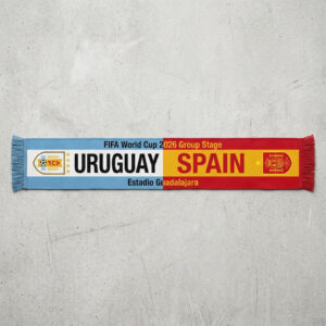 Global Soccer Event 2026 Uruguay Vs Spain Football Scarf Team Logos