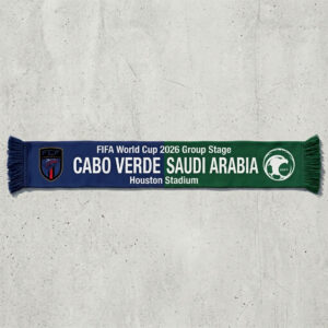 Global Soccer Event 2026 Cabo Verde Vs Saudi Arabia Football Scarf Houston Edition