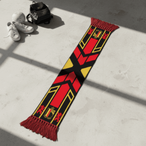 Global Soccer Event 2026 Belgium Scarf Retro Style Knit