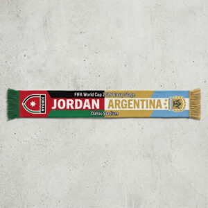 Global Soccer Event 2026 Jordan Vs Argentina Football Scarf Official Team Logos
