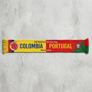Global Soccer Event 2026 Colombia Vs Portugal Football Scarf Official Team Crests