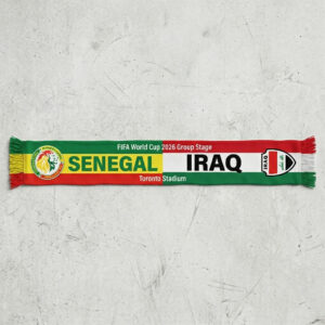 Global Soccer Event 2026 Senegal Vs Iraq Football Scarf Toronto Edition