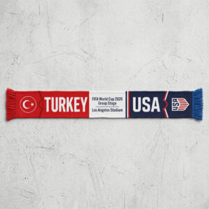 Global Soccer Event 2026 Turkey Vs USA Football Scarf Split Design