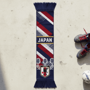 Japan Scarf Global Soccer Event 2026 With Intricate Red JFA Crest Panel