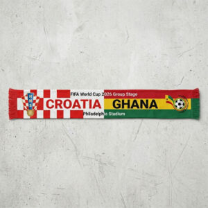 Global Soccer Event 2026 Croatia Vs Ghana Football Scarf Vibrant National Colors