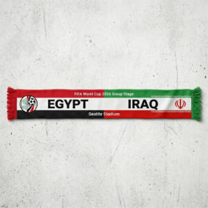 Global Soccer Event 2026 Egypt Vs Iraq Football Scarf Dual Crests