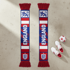 Global Soccer Event 2026 England Scarf White Tassel Fringe