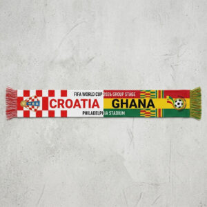 Global Soccer Event 2026 Croatia Vs Ghana Football Scarf Dual Color Fringe