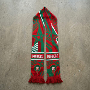 Morocco Scarf Global Soccer Event 2026 Traditional Patterned Border Detail