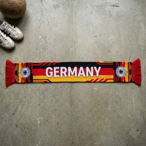 Global Soccer Event 2026 Germany Scarf Gold Fringe Ends