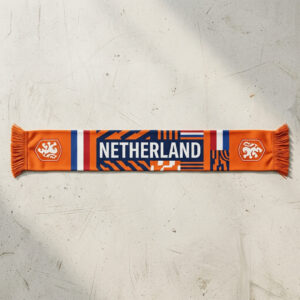 Netherlands Scarf Global Soccer Event 2026 Showing Bold Triple Crests
