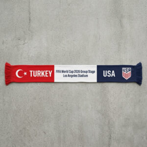 Global Soccer Event 2026 Turkey Vs USA Football Scarf Dual Fringe