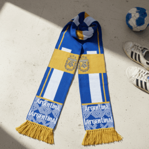 Global Soccer Event 2026 Argentina Scarf Gold Crest Detail