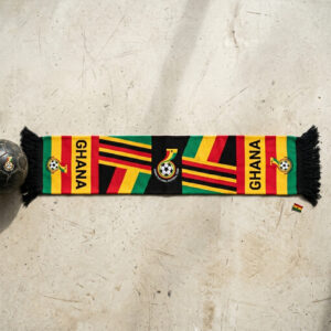 Global Soccer Event 2026 Ghana Scarf Black Fringe Edge